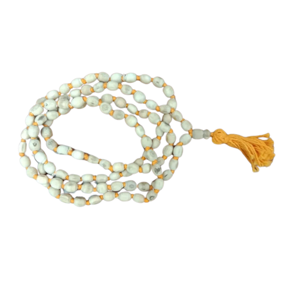 Handmade Wooden Tulsi Japa Mala – 108 Beads for Daily Pooja