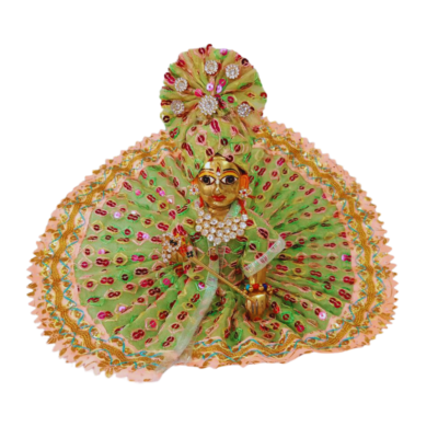 Laddu Gopal green dress