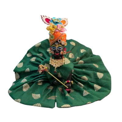 Laddu Gopal Green Color Golden Leaf Pattern Design Dress Size 5