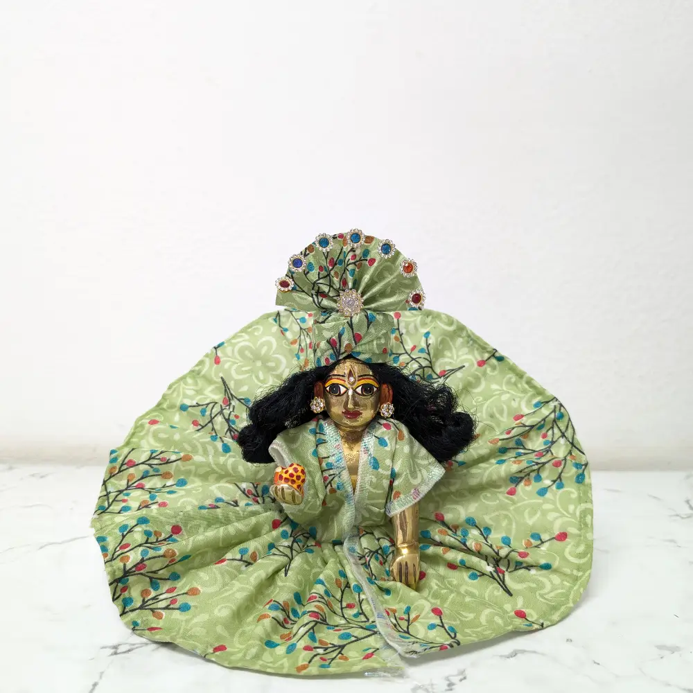 bal gopal size 0 1 designer green summer dress with pagri